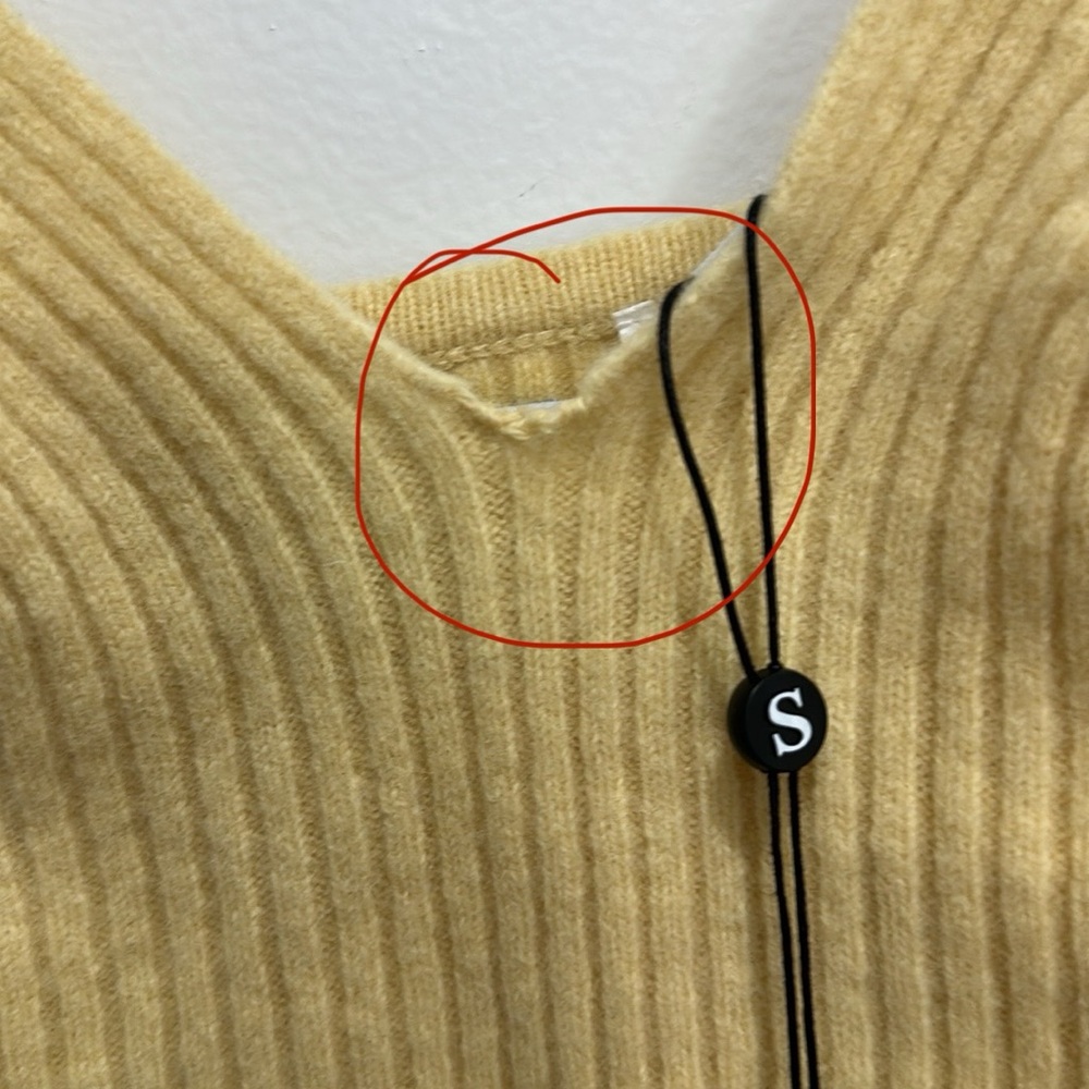 Sandro Yellow Ribbed Crop Top - Picture 6 of 7